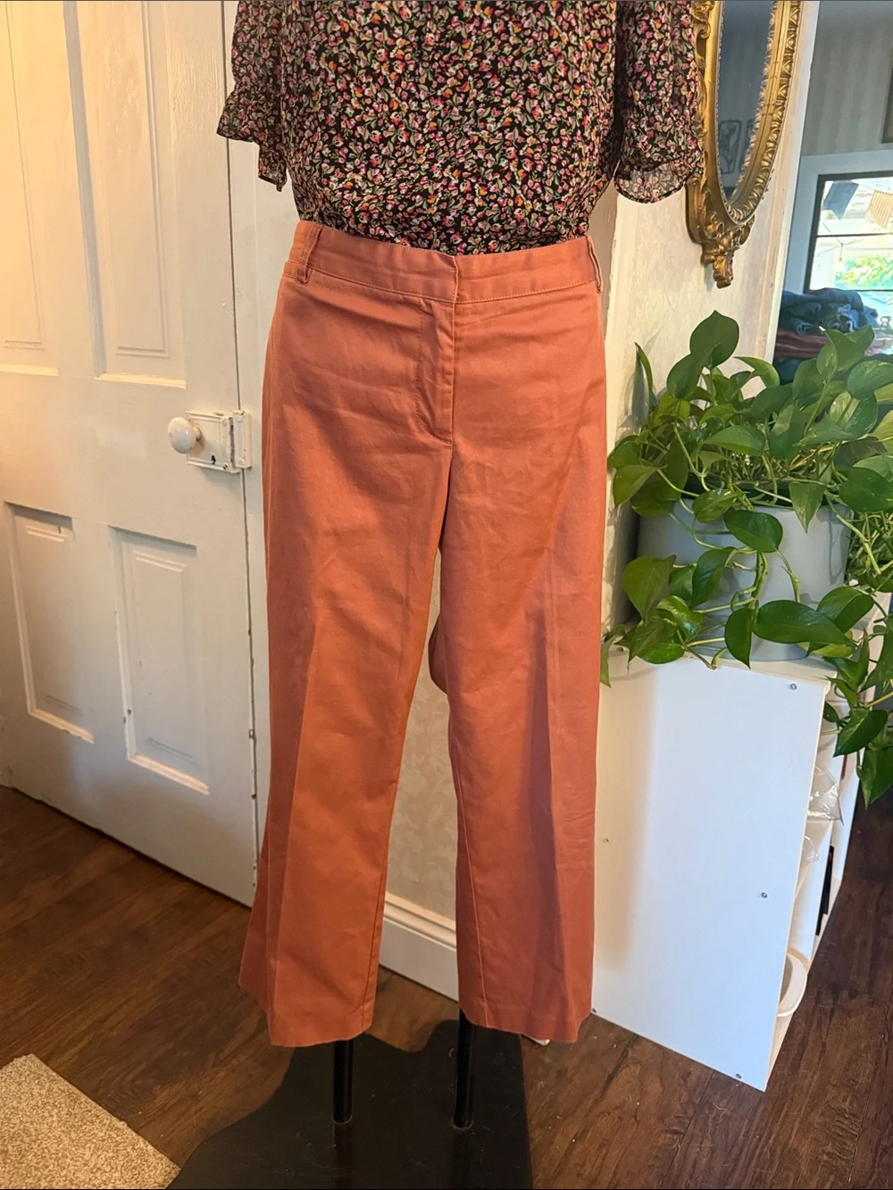 J Crew Salmon Colored City Fit Cropped Stretch Cotton Twill Pant Size 14